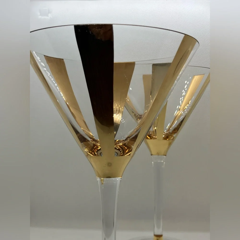 MCM Royal Danube crystal Gold and Clear Martini Glasses - Picture 8 of 9